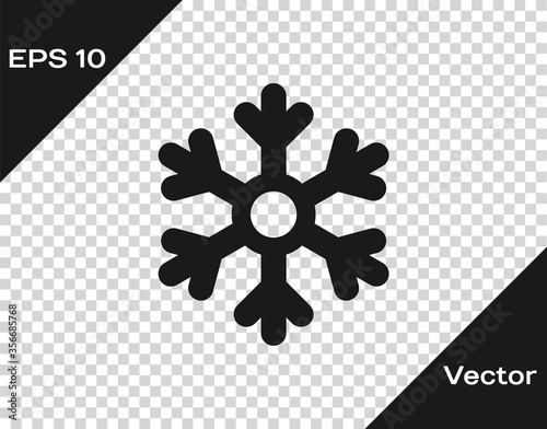 Fotomural Black Snowflake icon isolated on transparent background