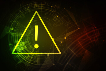 Poster - 2d rendering Exclamation sign cube
