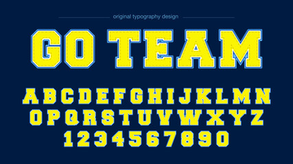 Wall Mural - Yellow Blue Varsity College Text Effect for Logos