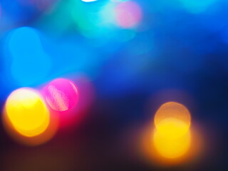 Christmas and Happy new year on blurred bokeh abstract background.and color full.