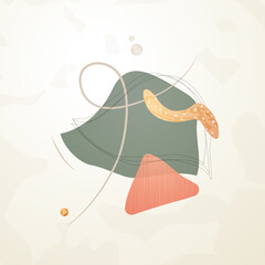 Wall Mural - creative minimalist hand drawn abstract illustration. modern abstract shapes in contemporary style f