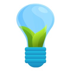 Poster - Eco light bulb icon. Cartoon of eco light bulb vector icon for web design isolated on white background