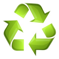 Poster - Recycle triangle icon. Cartoon of recycle triangle vector icon for web design isolated on white background