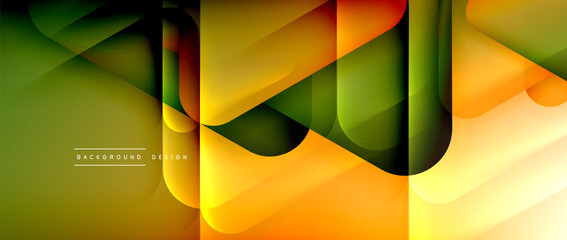 Wall Mural - Triangle shapes geometric abstract background. 3D shadow effects and fluid gradients. Modern overlapping forms wallpaper for your text message