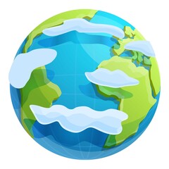 Poster - Eco planet icon. Cartoon of eco planet vector icon for web design isolated on white background