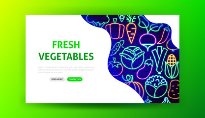 Canvas Print - Vegetable Neon Landing Page