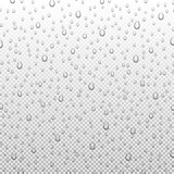 Fototapeta Łazienka - Water rain drops or steam shower isolated on transparent background. Realistic pure droplets condensed, vector illustration