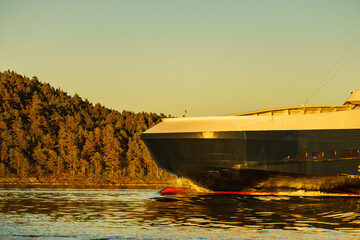 Poster - Ferry boat on fjord, Norway.