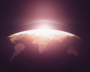 Wall Mural - 3d illustration of the planet earth. concept image of globalization.