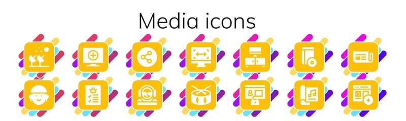 Canvas Print - media icon set