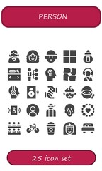 Poster - Modern Simple Set of person Vector filled Icons