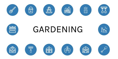 Sticker - gardening icon set