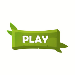 Wall Mural - jungle leaf bamboo button game elements icon ui. for 2d games vector illustration