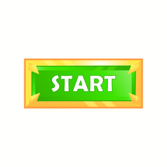 Wall Mural - golden green diamond button game elements icon ui. for 2d games vector illustration