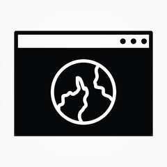 Poster - Web browser vector icon, website symbol. Modern, simple flat vector illustration