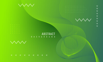 Poster - abstract green curve lines background. Modern, minimalist, suitable for wallpapers, banners, backgrounds, cards, book illustrations, landing pages, etc.