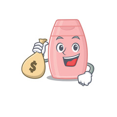 Poster - Crazy rich baby cream mascot design having money bags