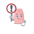 © kongvector - A cartoon icon of baby cream with a exclamation sign board