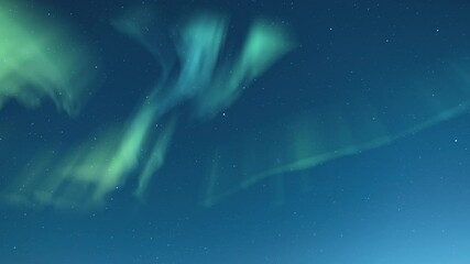 Wall Mural - Aurora In Starry Blue Night Sky Loop