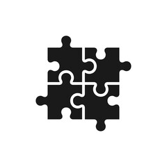 Poster - puzzle icon in trendy flat design