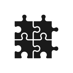 Fototapete - puzzle icon in trendy flat design