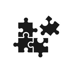 Canvas Print - puzzle icon in trendy flat design