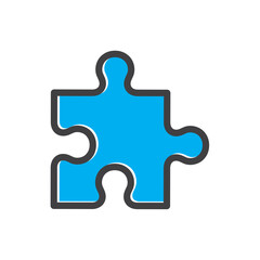 Fototapete - puzzle icon in trendy flat design