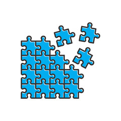 Fototapete - puzzle icon in trendy flat design