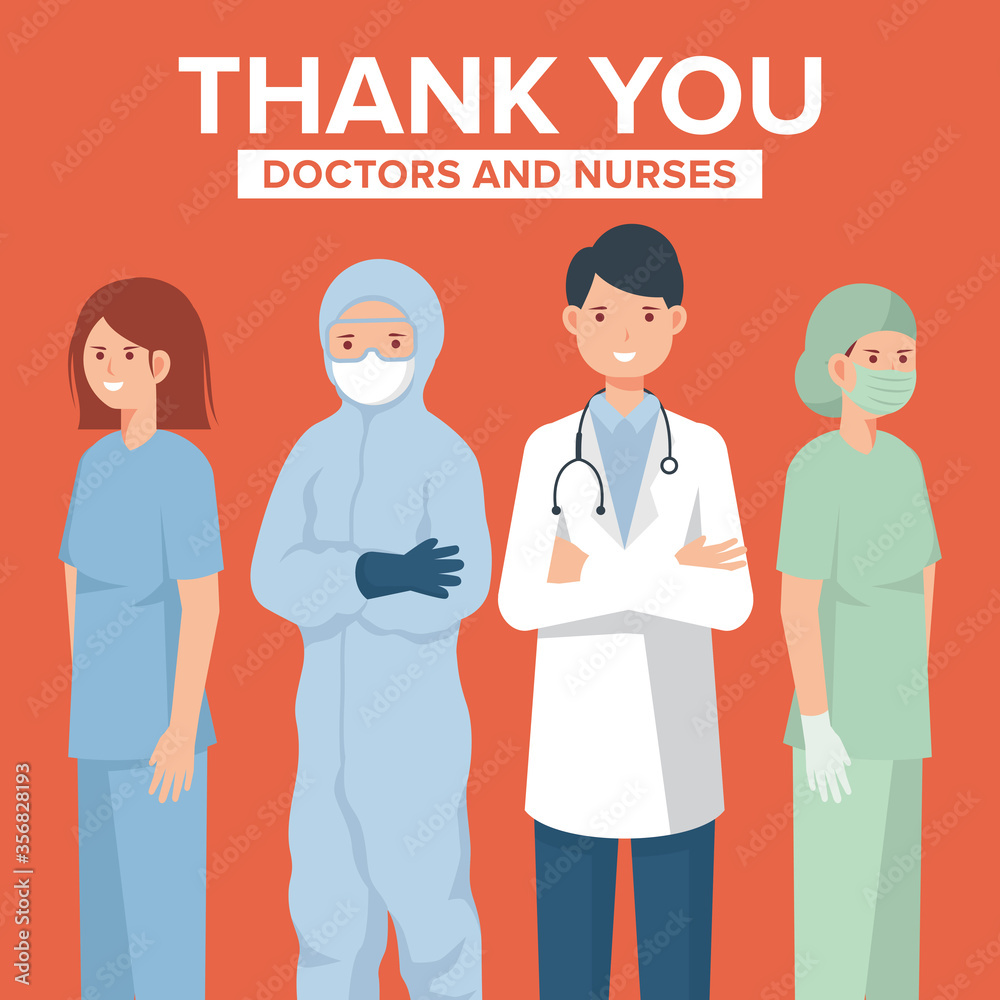 Thank you doctors and nurses vector Stock Vector | Adobe Stock
