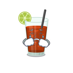 Sticker - Caricature design of cuba libre cocktail having a sad face