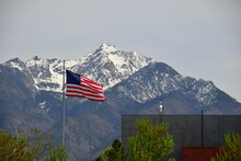 American Flag In The Mountains