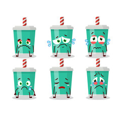 Poster - Soda bottle cartoon character with sad expression