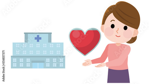 病院 献血する女性 イラスト Stock Vector Adobe Stock