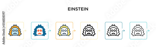 Photographie Einstein vector icon in 6 different modern styles