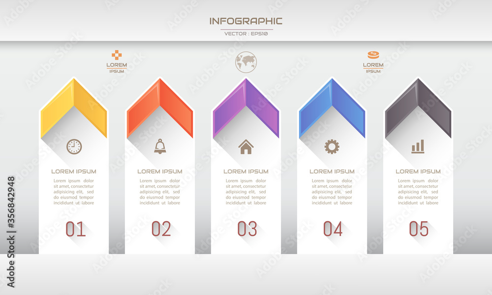 Infographics design template with icons, process diagram, vector eps10 ...