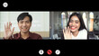 © boophuket - Video call screen Group of Asian team meeting with video conference.