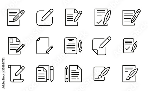 Fotografía Contract related vector icon set