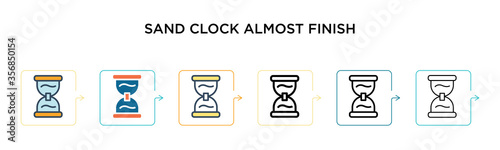 Fotografía Sand clock almost finish vector icon in 6 different modern styles