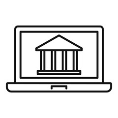 Poster - Laptop web banking icon. Outline laptop web banking vector icon for web design isolated on white background