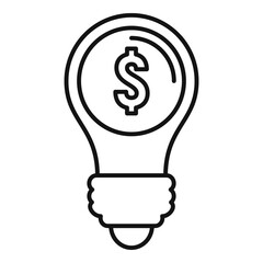 Poster - finance idea bulb icon. outline finance idea bulb vector icon for web design isolated on white backg