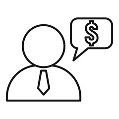 Poster - finance question advisor icon. outline finance question advisor vector icon for web design isolated 