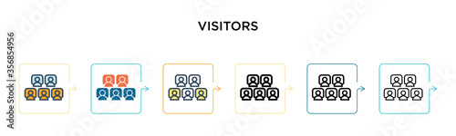 Fotografía Visitors vector icon in 6 different modern styles