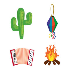 festa junina with festival, brazil june festival, icons set vector illustration design