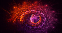3D Rendering Abstract Multicolor Fractal Light Background