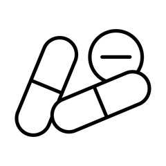 Poster - capsule and pills, medicines, line style icon