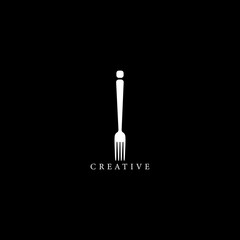 Fork concept I letter logo design