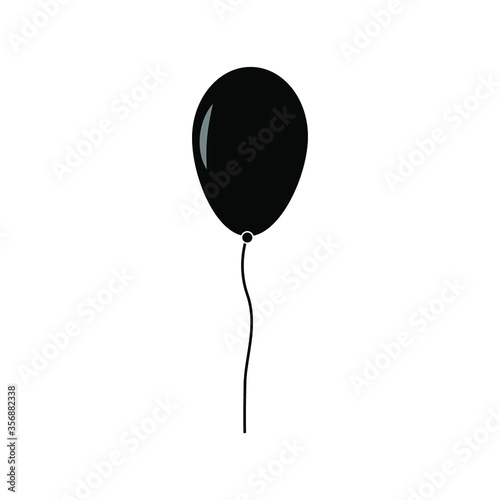 Fotografía black balloon isolated on white
