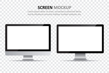 Aufkleber - Set of two different computer monitors with blank screen. Mock up of computer monitors. Collection of computer monitors with blank screen