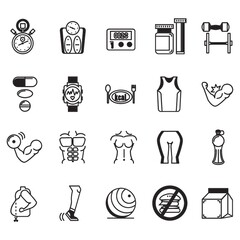 Poster - set of fitness icons