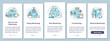 Types of mentoring onboarding mobile app page screen with concepts. Group and peer to peer teaching walkthrough 5 steps graphic instructions. UI vector template with RGB color illustrations